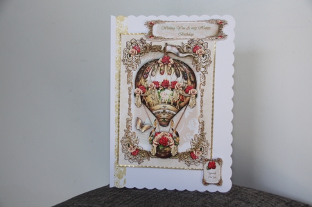 Valentine Vintage Hot Air Balloon with Roses Card Kit by Stephanie Bardelli