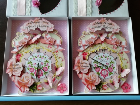 Pink Rose Clock Shaped Card Kit by Stephanie Bardelli