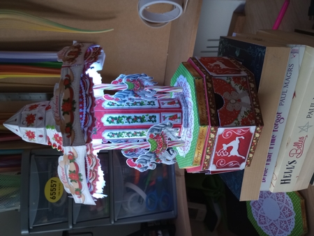 Traditional Christmas 3D Carousel Trinket Drawers Decoration by Stephanie Bardelli