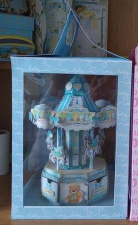 Its a Sweet Baby Boy 3D Carousel Trinket Drawers Decoration by Stephanie Bardelli