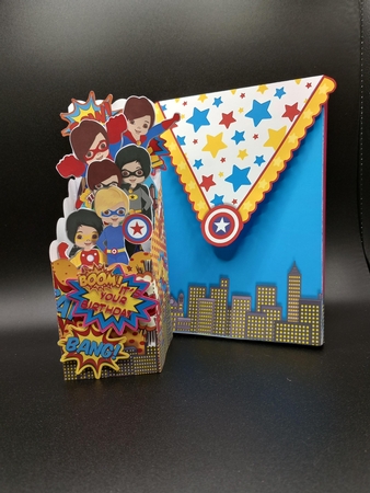 My Super Hero- Pop Up Box Card and Envelope Kit by Stephanie Bardelli