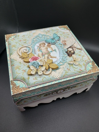 A Fine Romance 8X8 Ornate Keepsake Box, Popup Card, Bookmark & Hanging Heart Gift Kit by Stephanie Bardelli