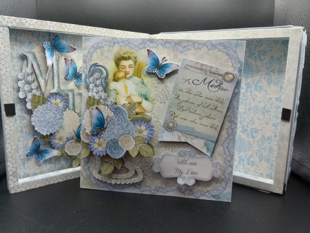 A Mothers Love  8X8 Ornate Keepsake Box, Popup Card, Bookmark & Hanging Heart Gift Kit by Stephanie Bardelli