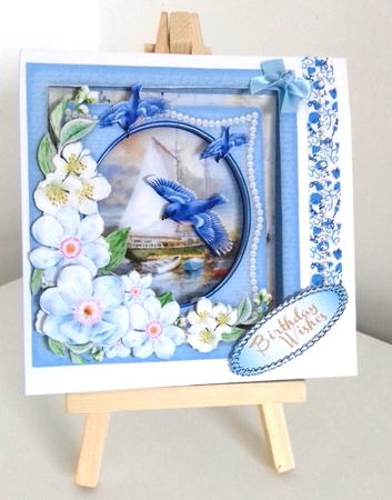 Blue Birds Over The Water by Stephanie Bardelli