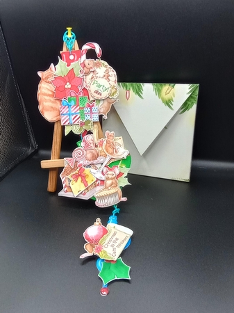 Through the Mouse Hole Christmas Party Hanging Bauble Trio by Stephanie Bardelli