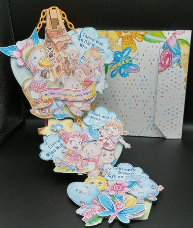 Mother Goose Nursery Rhymes  Hanging Hearts Trio by Stephanie Bardelli