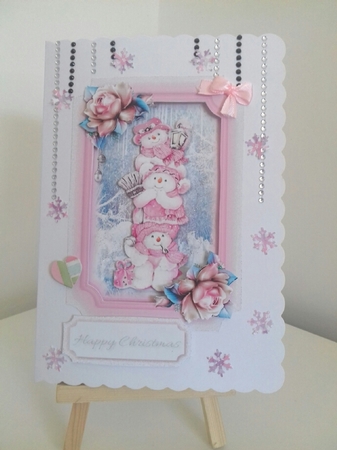 Snow Man Pile Pink by Stephanie Bardelli