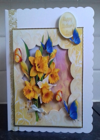 Spring Morning Decoupage Card Front by Stephanie Bardelli