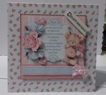 TEDDY BEAR ROSES & VERSE 7.5 Decoupage & Insert Mini Kit by Stephanie Bardelli