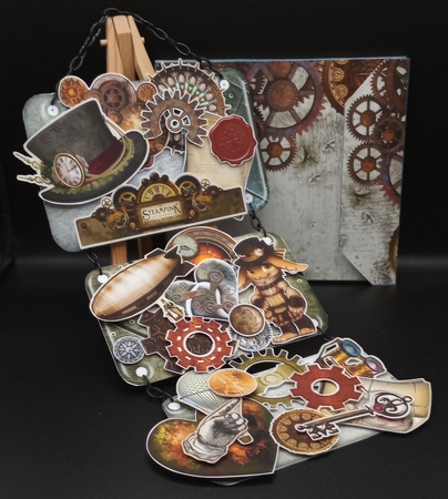 Steam Punkd Hanging Signs Trio by Stephanie Bardelli