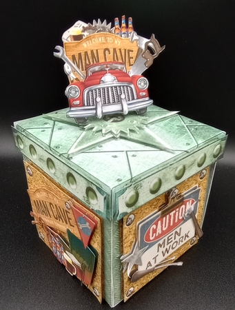 Caution Men at Work Exploding Box Surprise Kit. by Stephanie Bardelli