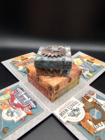 Caution Men at Work Exploding Box Surprise Kit. by Stephanie Bardelli