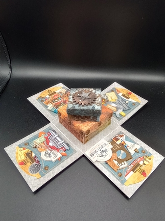 Caution Men at Work Exploding Box Surprise Kit. by Stephanie Bardelli