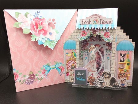 Pampered Pets 3D What an Entrance! Card and Envelope Kit. by Stephanie Bardelli