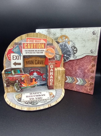 Petrol Head Pop-up Arch Card & Box Envelope by Stephanie Bardelli