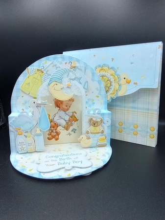 Sweet Baby Boy Pop-up Arch Card & Box Envelope by Stephanie Bardelli