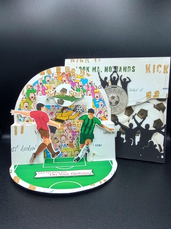 Football Crazy Pop-up Arch Card & Box Envelope by Stephanie Bardelli