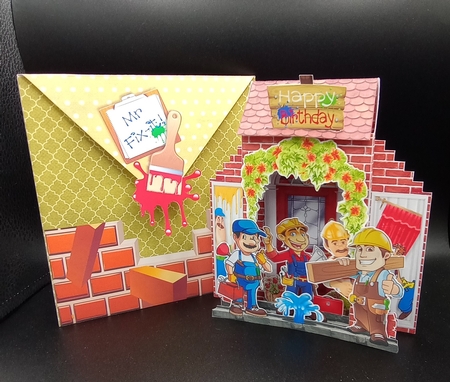 Mr Fix-it!!! 3D What an Entrance! Card and Envelope Kit. by Stephanie Bardelli