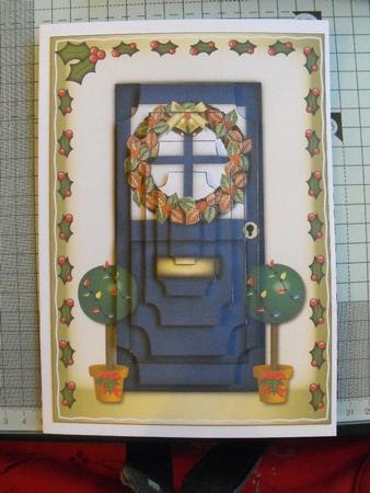 Christmas Door with Wreath 2 by Stephanie Nicholls