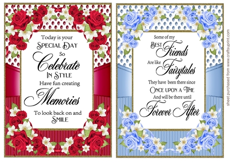 Red Roses Corner Vignette with 3 Bonus Papers by Creative Crafts