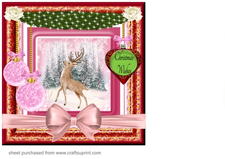 Christmas Glitter Baubles Bow Sets-Christmas Time by Creative Crafts