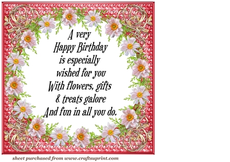 Birthday Verses wordart 5 by Creative Crafts