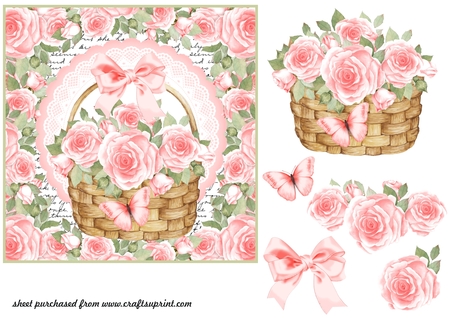 Pink Roses Journaling Scrapbooking Digital Paper by Creative Crafts