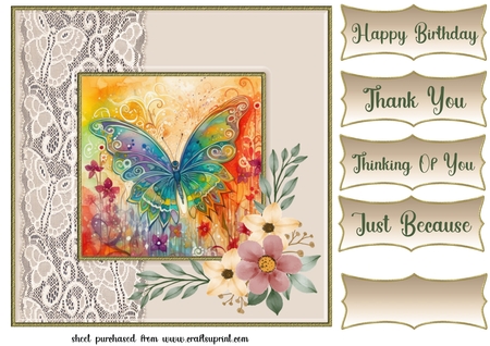 butterfly Side Border Frames-Dusty by Creative Crafts