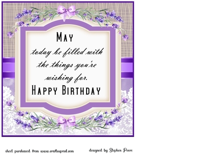 Lavender Watercolour Series Papers  seven  by Creative Crafts