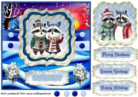 Winter Raccons PNG  by Creative Crafts