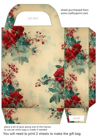 A4 Christmas Floral Vintage Background Papers by Creative Crafts
