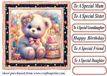 Colourful Birthday Bear by Creative Crafts