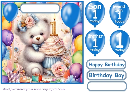 Cupcake Candle Birthday Bear by Creative Crafts