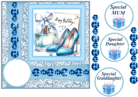 Perfume and Sparkling Shoes Birthday Card by Creative Crafts