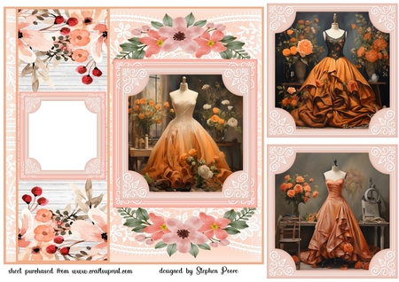 Elegant Frocks and Florals Orange Mix 1 by Creative Crafts