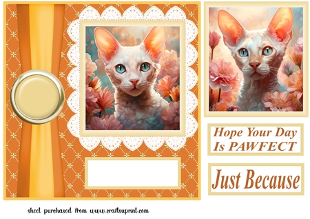Devon Rex Cat and Flowers Mix 1  by Creative Crafts