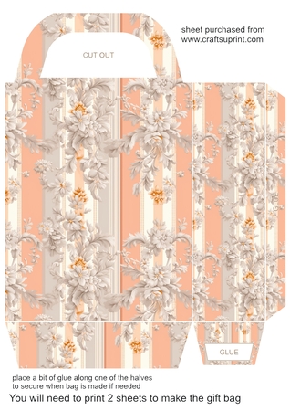 Flourishing Florals Paperpack in Peach and White - Mix 1 by Creative Crafts