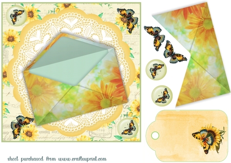 Envelope Embellishments - Set 06 - Yellow Spring - CU4CU by Creative Crafts