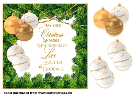 White and Gold Bauble Mini Kit by Creative Crafts