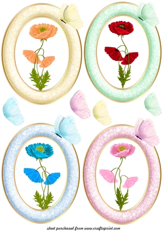 Padded Oval Frames & Butterflies by Creative Crafts