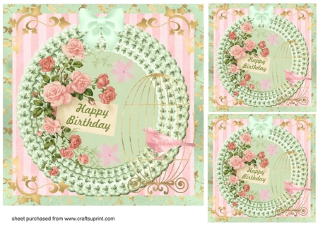 Triple Flower Frames with Bows-Candy Floss  by Creative Crafts