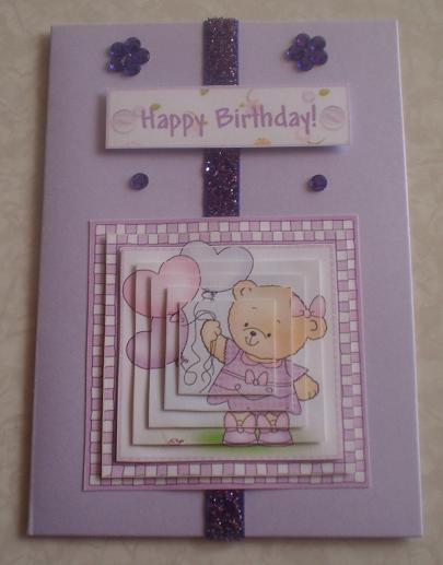 Hunney Bear Rosie has Pretty Balloons - Pyramage sheet by Sue Cooper
