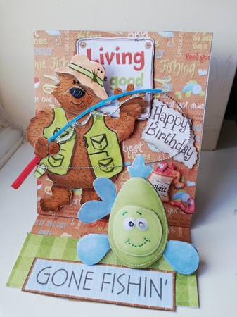 Gone Fishin' Pop-up Slider Card Kit by Sue Haslam