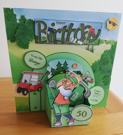 3D Box Golfer Man by Sue Haslam