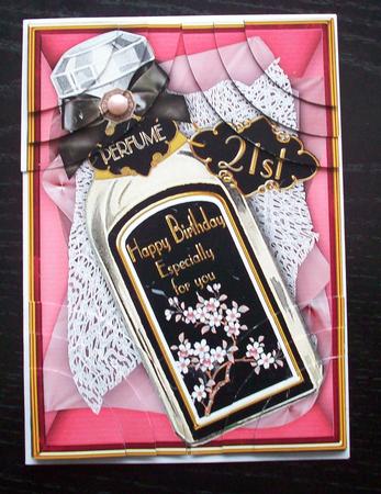 Pink Black 21st Perfume All Corner Stacker by Sue Holt