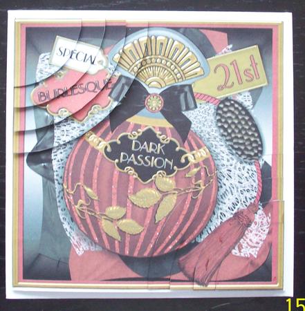 Dark Passion 21st Birthday Perfume 6in Dup Corner Stacker by Sue Holt