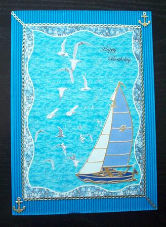 A4 "gulls" Birthday Card by Sue Holt