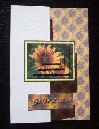Bright Sunflower Foldback Card with Pyramid by Sue Holt