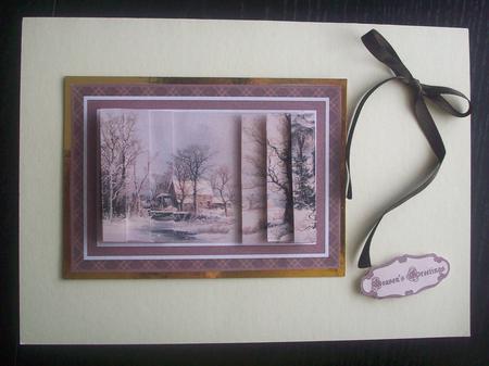 Winter Scene Painting Side Stacker by Sue Holt