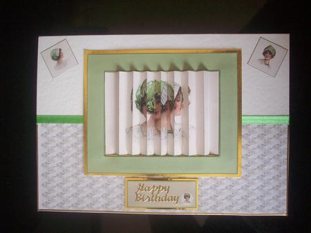 Vintage Ladies in Green Flip Card Kit by Sue Holt